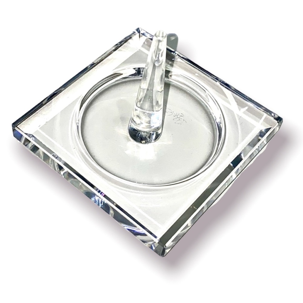 Crystal ring holder signed Oleg Cassini